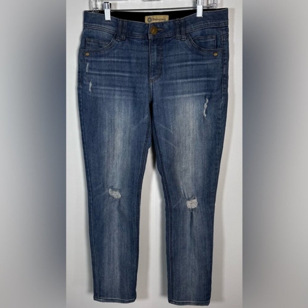 Democracy Ab Technology Jeans Sz 8 Blue Distressed Stretch Women's Fits 30x30